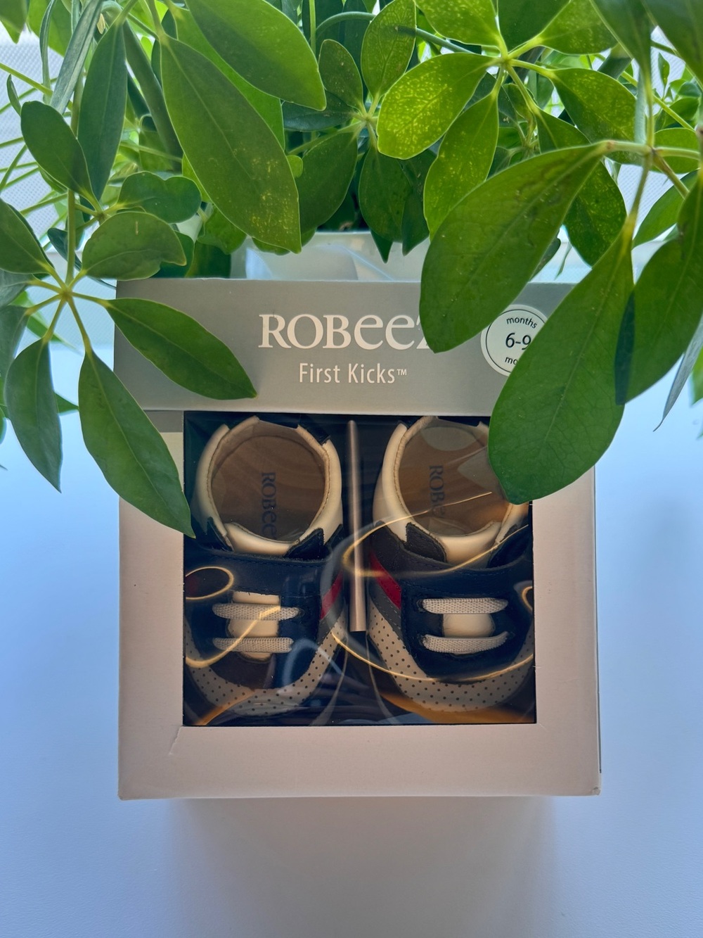 Robeez First Kicks Baby Shoes - Navy, Tan, White